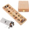 Ajuny Mancala In Legno Pieghevole - Gioco Da Tavolo di Strategia Classico Set Portatile con 48+32 Pietre Multicolori Idea Regalo Educativa per Adulti e Bambini Perfetto per Serate in Famiglia