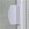 Your Day Mate Maniglia per porta, in Bianco RAL 9016, plastica ASA, per porta finestra, porta balcone, porta scorrevole, interasse fori fino a 70 mm, altezza 25mm, legno, alluminio, maniglia a conchiglia per porte