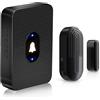 DAYTECH Sensore di allarme senza fili, allarme per porta aperta, allarme per casa, negozio, ufficio, sicurezza, portata di 100 m, 55 suonerie, 5 volumi, 1 ricevitore e 1 sensore