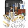 Eventronic 36+5 Pezzi Set Grimaldelli, [2025 Aggiungere Le Nuove Serrature Più Impegnative] Lockpicking Set con 5 Serrature Trasparenti, Manuale di Sblocco per Principianti e Fabbri Professionisti