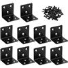 MengH-SHOP Staffe Angolari 90 Gradi Supporti Angolo Retto Staffe in Acciaio Squadretta Giunzione a Forma di L con viti per Mensola di Legno Tavolo Sedia 50*50*50mm 10 Pezzi Nero