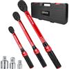 ATsafepro 6 Pezzi Chiave Dinamometrica Set 1/4, 3/8, 1/2,1-25Nm, 5-60Nm, 20-230Nm Chiave Dinamometrica Bici,Precisione ±3% e 3 Adattatori per Manutenzione di Moto, Auto,Bici