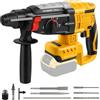 Roadtime 2.6J Professional Hammer 600W compatibile con DeWalt 20V Battery (senza batteria),Motore senza spazzole martello 1100RPM,Hammer combinato con 3x Drill Bit SDS PLUS,Coppia 500Nm,con 4 funzioni