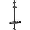 Auralum Asta Doccia 70cm con Mensola Doccia XXL, Saliscendi Doccia Acciaio Inox Adattarsi ai Fori Esistenti, Set Doccia Regolabile con Supporto Soffione Doccia, Colonna Doccia senza Miscelatore, Nero