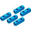 PATIKIL Collettore d'Aria, 5 Pz 2 Vie 5 Porte Pt 1/4 Tubo Aria Alluminio Collettore lista Blocco Splitter Raccordo Distribuzione Compressore Aria Pneumatica, Blu
