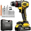 Scstartx 20V Avvitatore Trapano Senza Fili e Senza Spazzole (3/8 pollice) - Kit Compatto di 24 Pezzi, Coppia Elevata di 70Nm, 2.0Ah Batteria Li-Ion per DIY Domestico & Riparazioni di Appartamenti
