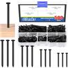 Glarks 900 pezzi 4 misure hardware kit assortimento chiodi neri da appendere chiodi di finitura chiodi da parete per appendere immagini e lavorazione del legno