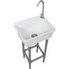 shawoo Lavello a vasca singola autoportante, lavello da parete da cucina, vasca da lavanderia da 42 x 32 cm, con foro per rubinetto da 1,26 cm, lavelli in plastica per casa, ristorante, dormitorio, garage