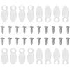 QUARKZMAN Set di 200pz Clip Girevole per Supporto Cornice con 200pz Viti, Chiusure a Pulsante Rotazione Chiodi Hardware per Cornici Foto Disegno Quadri Appesi Artigianali, Bianco Trasparente