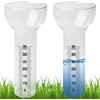 BAIFULAI 2 pluviometro antigelo, vetro di ricambio per misurazioni da 1 a 35 mm, pluviometro in vetro, Rain Gauge, a forma di imbuto per la visualizzazione dell'acqua da giardino all'aperto per la