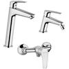 Jacuzzi Set rubinetteria Jacuzzi lavabo alto e bidet per piletta click clack con miscelatore esterno doccia