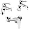 Jacuzzi Lucente set miscelatori Jacuzzi | Rubinetteria lavabo e bidet per piletta click clck con esterno doccia