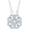 CONILOK Collana Trifoglio Magnetico/Cuore per Donne Bambina con Zircone,Argento Sterling 925 Collane Amore Quadrifoglio,Due Modi di Indossare Collana con Ciondolo per Lei Fidanzata Mamma Moglie Figlia Argento