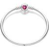 LIGHTDOG Braccialetto in argento Sterling 925 con catena a serpente per Pandora, compatibile con ciondoli europei, braccialetti in argento, regalo da donna, 6.7in/17cm