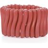 ZAVANA Bracciale Donna Rosa Largo 40 mm in Resina, Bracciale Elastico Chunky Ondulato, Gioiello Moda Boho Chic