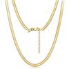 Amberta Collana Serpente Piatta da Donna In Argento Sterling 925: Placcato Oro 18K 3 mm 41 cm