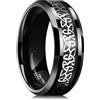 King Will 8mm Black/Silver Brushed/Chain & Viking Runes/Greek Key/Magic Ring/Moon & Star/Viking Spinner Ring Stainless Steel Fidget Ring Anxiety Ring For Men