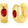 YONVUN Cristallo Huggie Cartilagine Cerchio Orecchini 18k oro placcato pietra preziosa zircone Rubino Smeraldo Zaffiro Argento Gioielli Set Regalo per Moglie Mamma Figlia