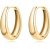 MARLION JEWELS Orecchini cerchio da donna in argento 925 con design ovale ampio. Set Orecchini da donna cerchio con finitura in argento sterling o oro 18 carati ideali per regalo... Gioielli donna (Placcato oro)