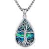 Eusense Collane dell'Albero della Vita per donne, ciondolo dell'Albero della Vita in argento 925 con conchiglia naturale di Abalone Regali di gioielli per donne Madre Figlia Ragazze