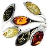 SilverAmber Jewellery - Anello di design in argento sterling 925 e ambra baltica con molte pietre - M723, K, Argento, Ambra