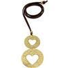 VLNET® | Vestopazzo collana pendente cuori cut out | medaglione con cuori| ottone riciclato| lavorazione artigianale | lunghezza 50 cm | DD02062