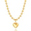 Aobei Pearl 18K oro gonfio cuore ciondolo collana ingrossa perline satellitari catena Choker rimovibile cuore fascino gioielli fatti a mano per le donne