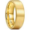 King Will Glory Anello di fidanzamento in carburo di tungsteno placcato oro 24 carati lucido a cupola 8 mm, Z(68.47mm), Tungsteno Carburo di tungsteno, Nessuna pietra preziosa