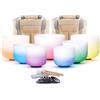 Hye-eun Set di campane tibetane in cristallo, 432 Hz, 6 - 12 pollici, gradiente di colore, cristallo singing bowl 7 chakren, set da meditazione per yoga, guarigione energetica, antistress