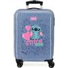 Disney Joumma Stitch Hearts Valigia da Cabina Blu 38x55x20 cm Rigido 2 kg Lucchetto a Combinazione Laterale ABS 2 kg 35L Bagaglio a Mano