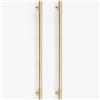 RZDEAL 2 maniglie per armadietti, cassetti e credenze, in ottone massiccio, dorato, spazzolato, per armadietti, cassetti e cassettiere, per fori da 320 mm