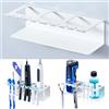 YYBO Porta Spazzolino Elettrico Muro, Portaspazzolino Bagno Adesivo, Porta Testine Spazzolino Elettrico, Portaspazzolini Elettrici, Supporto per Dentifricio Rasoio (Bianco, Grande)