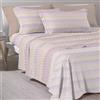 Caleffi Completo Letto Matrimoniale 100% Cotone Morbido - Lenzuolo Sotto con Angoli 180x200x25 cm, Lenzuolo Sopra 240x280 cm, 2 Federe 50x80 cm (Misson Orchidea)