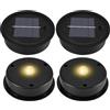 Tulov 4 Pezzi Ricambio per Luci Solari da Giardino, Pannello Solare Ø8cm con LED Bianco Caldo, Impermeabile, Coperchio Superiore per Lanterna Solare Esterni Patio Cortile Passerella