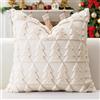 Artscope 1 Pezzi Natalizio Federe in Lana Corta Velluto Copricuscini Morbido Decorativo Fodere per Cuscino Lusso Stile per Divano Camera da Letto Natale Albero Beige 55x55 cm