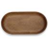 Generico Vassoio in Legno di Acacia - Piatto - Design Elegante, Multiuso per Casa, Cucina, Bagno e Ufficio - Ideale come Organizer, Svuotatasche o Vassoio da Servizio (Ovale 24x13 cm)