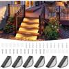 HuaMuDM 6 Pezzi LED Solare Lampada da Scala, Luci Solari da Giardino, Luce Solare per Scale, luce per scale, lampade a LED da giardino per cortili