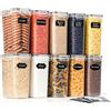 GoMaihe Set di 10 Contenitori Ermetici per Alimenti in Plastica da 2,0L con Coperchio, Senza BPA - Barattoli da Cucina per Pasta, Farina, Cereali, Nero