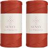 S SENSY Sensy Premium - Confezione da 2 cordoncini da 2 mm, 230 metri, in poliestere, 100% polipropilene, per macramè, 2 mm, per uncinetto, macramè, filo per uncinetto, regalo per maglieria (mattone)
