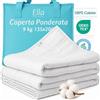 Ella Coperta ponderata per adulti 135x200 9kg - Coperta pesante rilassante per il sonno e antistress - 7 strati, perle di vetro ipoallergeniche, strato esterno in morbido cotone - Weighted Blanket