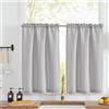TOPICK Tende da bistrot porta finestra balcone stile country roulotte, 2 pezzi 90x60(LxA) cm Grigio Chiaro, corte Filtro della luce