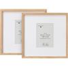 Framelane Set di 2 telai in legno 30 x 30 naturale con vetro acrilico antigraffio e antistrappo - Telaio quadrato con passepartout e montaggio verticale o orizzontale certificato FSC