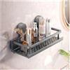 lesulety Cestino Doccia a Ventosa Organizer Doccia Senza Trapano Vassoio del Bagno Senza Trapano Shower Shelf No Drill Vassoio della Doccia Scaffale Doccia,A,30CM
