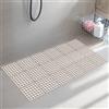 BWBIKE Tappetino da Doccia Quadrato Tappetino da Doccia Antiscivolo con Ventose e Fori di Scarico Tappetini da Bagno per Interni ed Esterni Tappetino per Box Doccia da Bagno,40x80 cm,Cachi