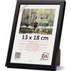 3-B - Cornice portafoto modello Lund - Nero - 13 x 18 cm - Cornice in legno, portafoto, cornice per ritratti con vetro acrilico