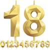 LFWZRY 18° Candele di compleanno, Compleanno Candele Torta Oro, Candela numero 18, 3D Candele con numeri da 5cm, Compleanno Torta Topper Decorazione per Feste di Compleanno Matrimonio Anniversario