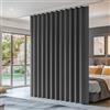 PANOVOUS 1 pannello per tende oscuranti plissettate extra large con ganci, per soggiorno e camera da letto, 254 x 274 cm, colore: grigio