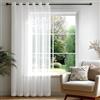 Deconovo Tende Trasparenti per Interni Moderne con Anelli - Set di 1 Pannelli in Voile Morbido per Camera da Letto e Soggiorno，200x260 cm，Bianco