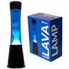 Fisura - Lampada lava bianca e blu. Base nera, liquido blu e lava bianca. Lampada ad effetto rilassante.Con lampadina di ricambio. 11 cm x 11 cm x 39,5 cm.