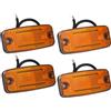 Yuanjoy 4 Fari Laterali LED Arancioni 12/24V IP65 per Rimorchio Camion | ECE R91 SM1 R10 6 LED SMD 2835 per unità 18LM 120° cavi rosso nero 2 viti inox per faro per Furgone Camper